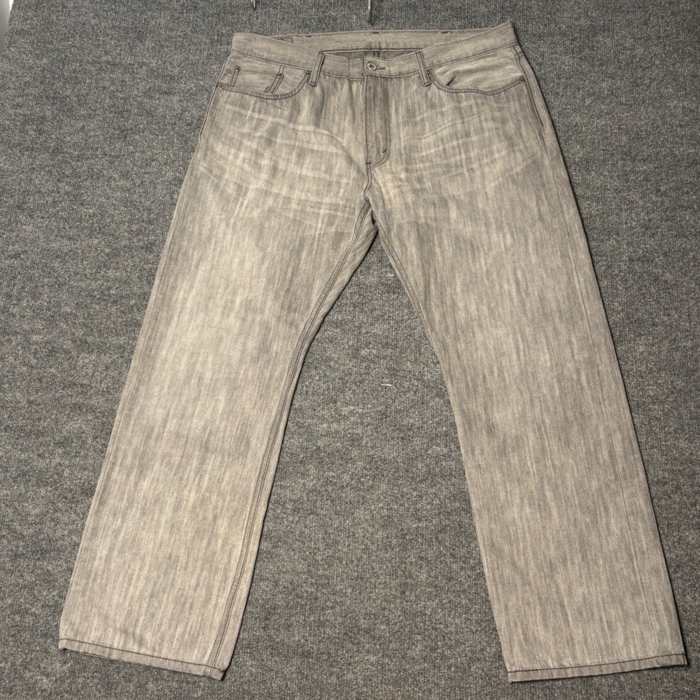 Levis 514 Slim Straight Jeans Mens 40x30 Grey Wash Denim Pants